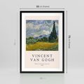 Plakat w ramie 50x70 - Pole z Cyprysami - reprodukcja obrazu, van gogh - rama czarna