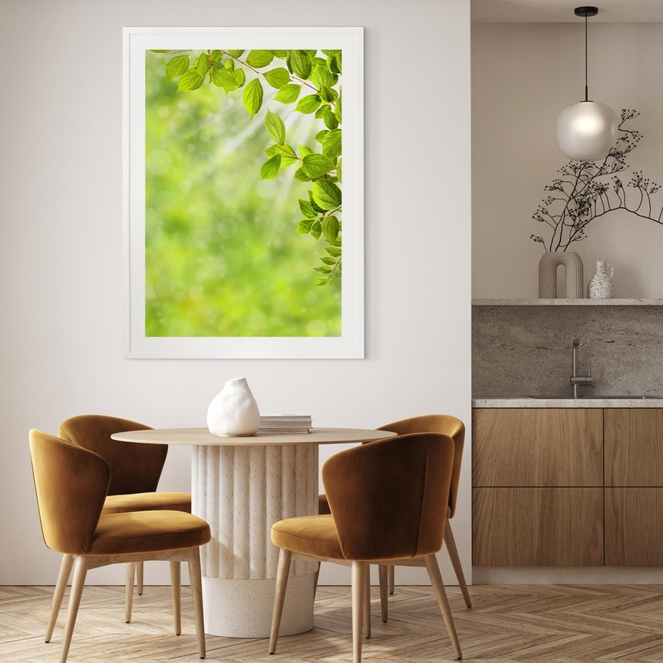 Plakat bez ramy 40x50 - Zielone liście natury - liści, zieleń