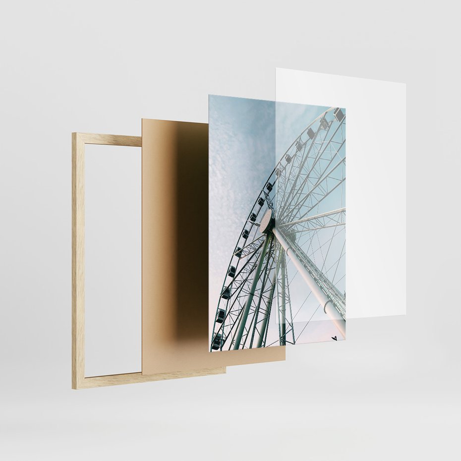 Zestaw obrazy w ramie 40x50 galeria - Wakacje, lato, pozytywny, cytat - rama drewno