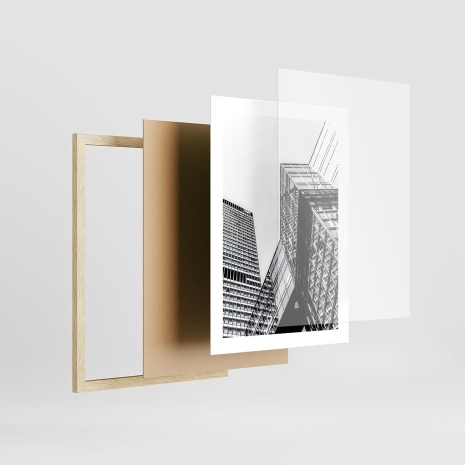 Plakat w ramie 30x40 - Fotografia Wieżowców - architektura, budynki - rama drewno