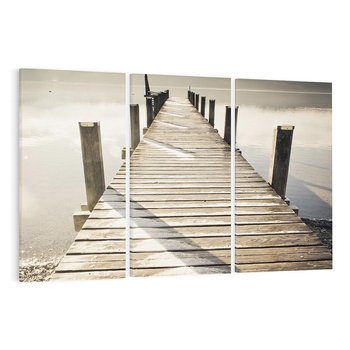 Obraz na płótnie 120x80 - Idylliczny pomost nad jeziorem - pomost, jezioro