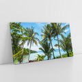 Obraz na płótnie 120x60 - Rajski wypoczynek - palmy, morze