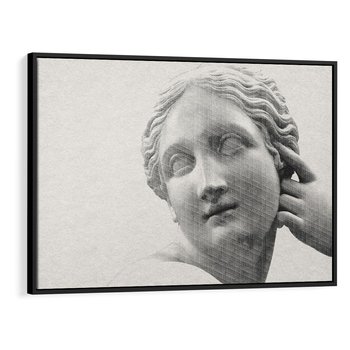 Obraz w ramie 100x70 - Szarość w Kamieniu - monochromatyczna marmurowa rzeźba, odcienie szarości - rama czarna