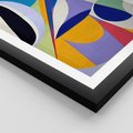 Plakat w ramie 30x40 - Kolorowe Przesunięcia Kształtów - abstrakcyjny obraz olejny, żywe kolory - rama czarna