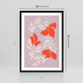 Plakat w ramie 50x70 - Kwiatowa Kreatywność - nowoczesny plakat, roślinne motywy - rama czarna