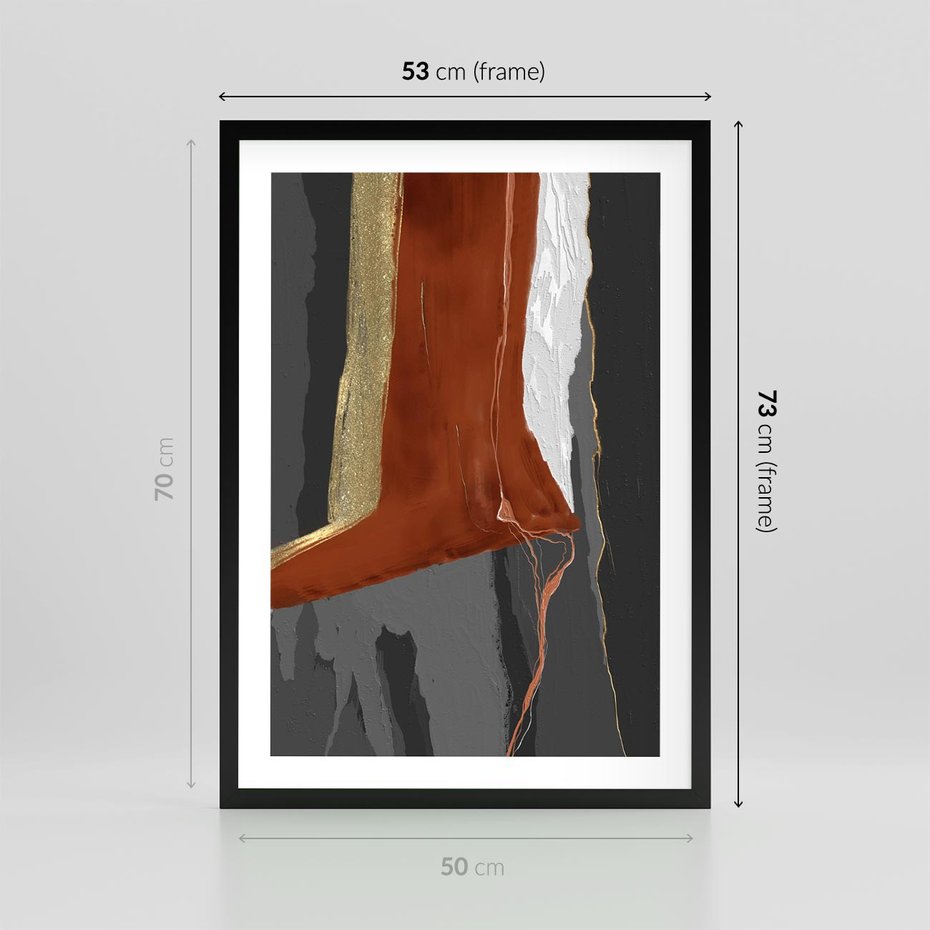 Plakat w ramie 50x70 - Abstrakcyjna impresja - abstrakcja, nowoczesny - rama czarna