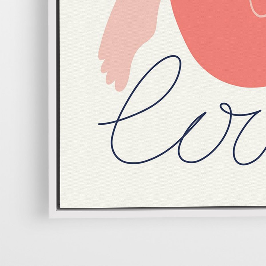 Obraz w ramie 70x100 - Dźwięk ciszy na płótnie - para zakochanych, graficzny obraz - rama biała