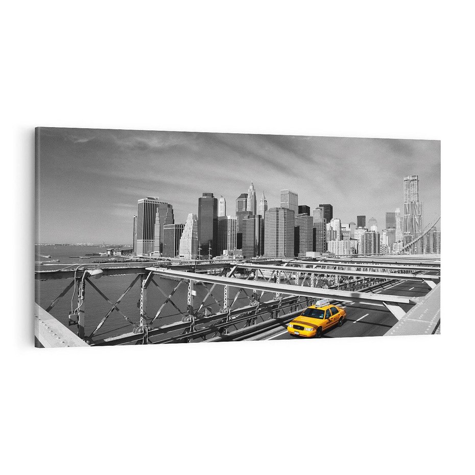 Obraz na płótnie 100x50 - Podróż taksówką przez Nowy Jork - TAXI, miasto