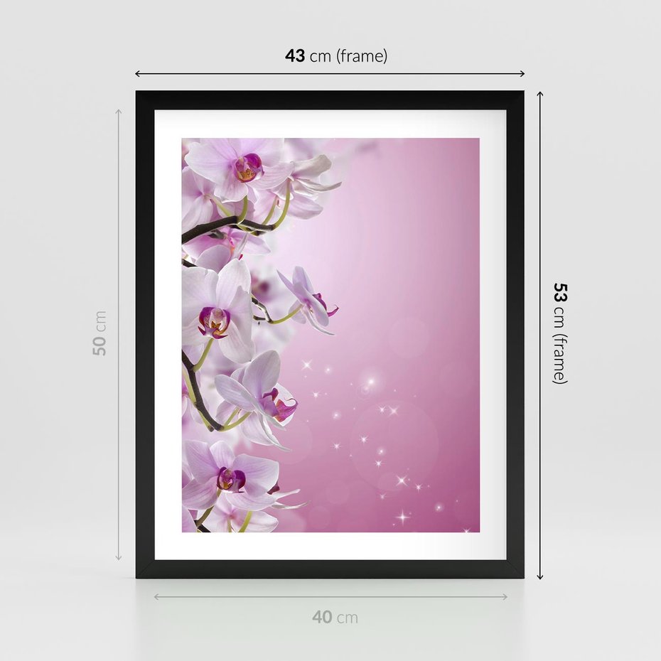 Plakat w ramie 40x50 - Relaksujące Piękno - kwiaty, orchidea - rama czarna