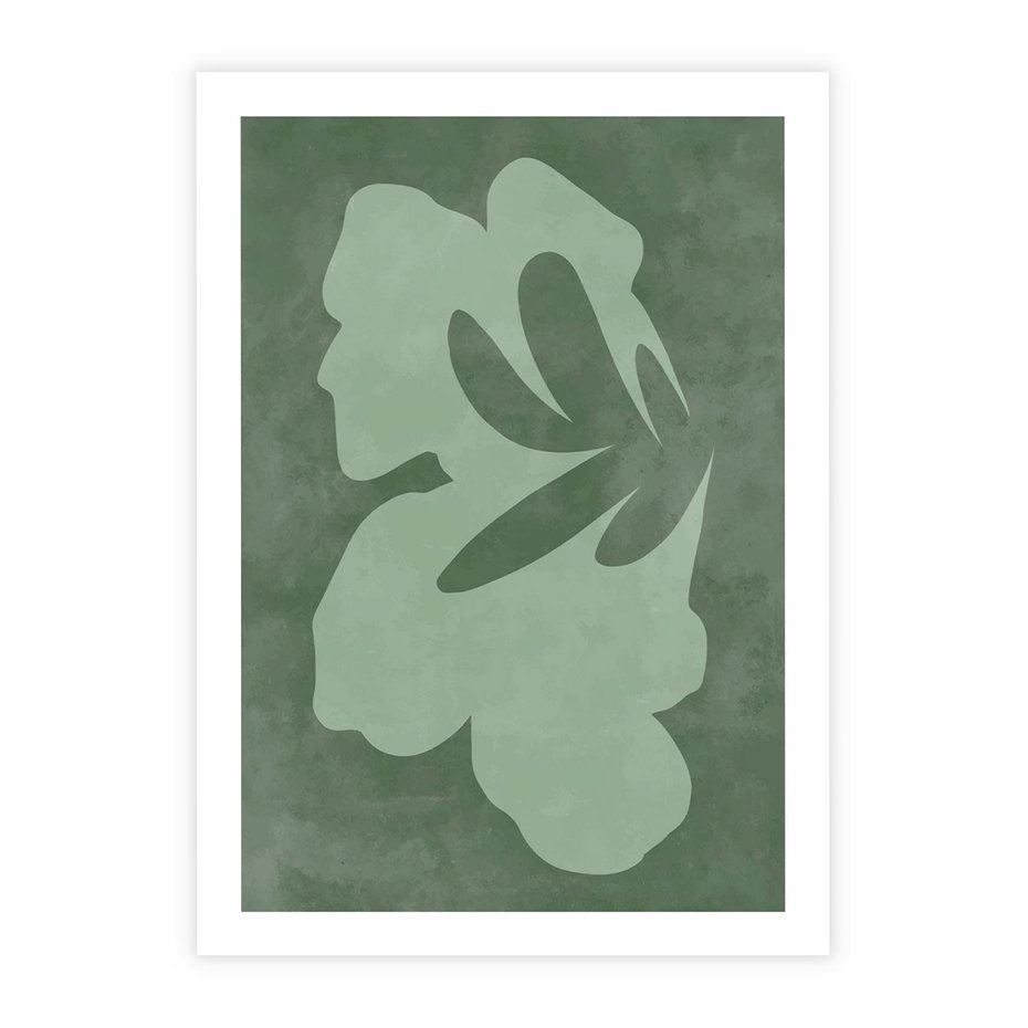 Plakat bez ramy 50x70 - Kształty Zieleni - abstrakcyjny kształt, zielony plakat