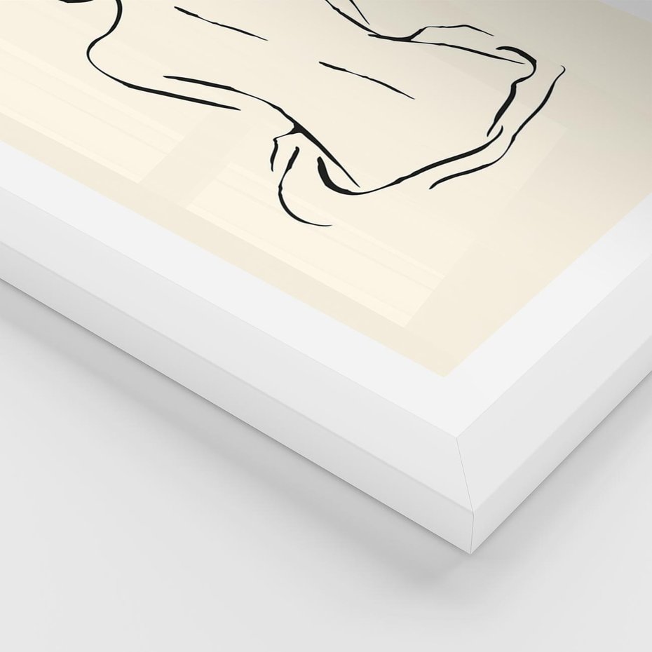 Plakat w ramie 30x40 - Migotliwa Symfonia - kobieta akt, minimalizm - rama biała