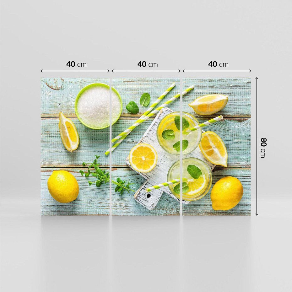 Obraz na płótnie 120x80 - Cytrynowe Orzeźwienie - cytryny, lemoniada