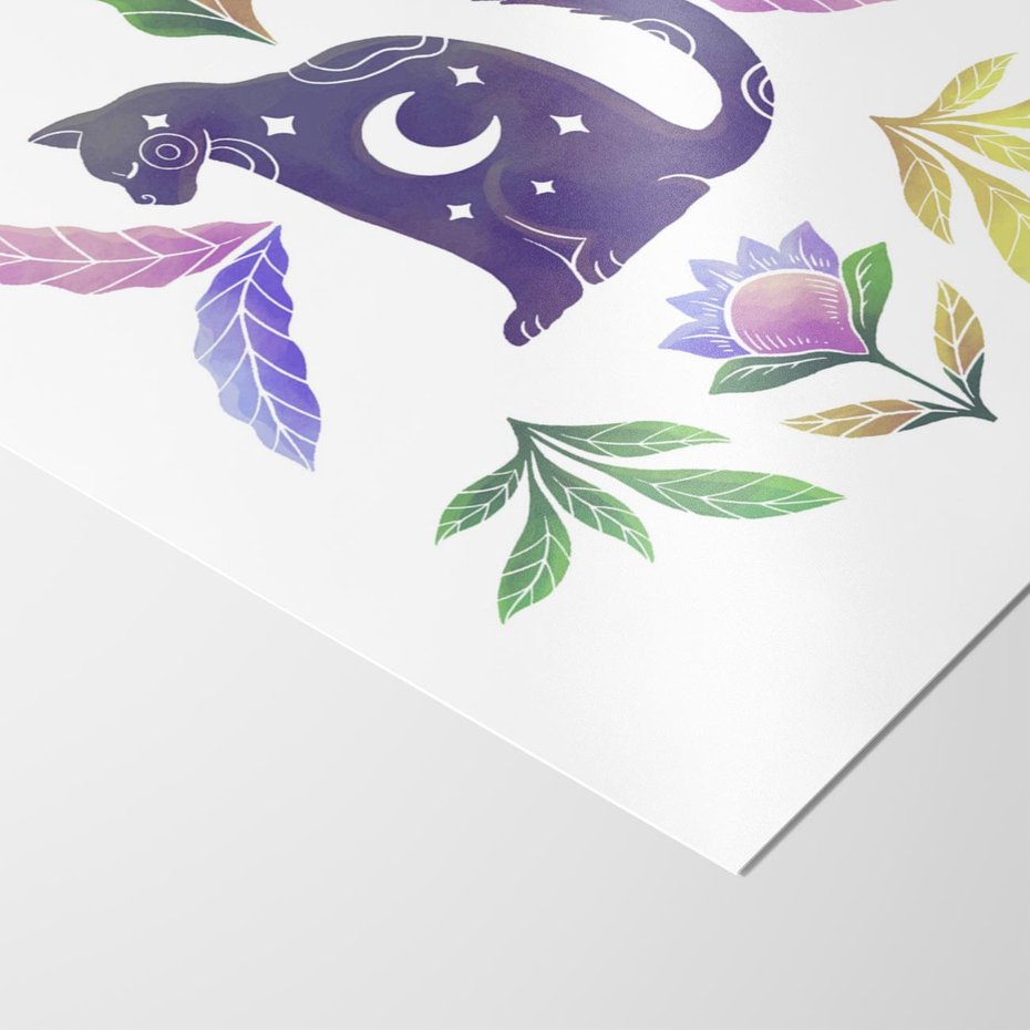 Plakat bez ramy 30x40 - Migotliwa Przestrzeń - boho kot, plakat