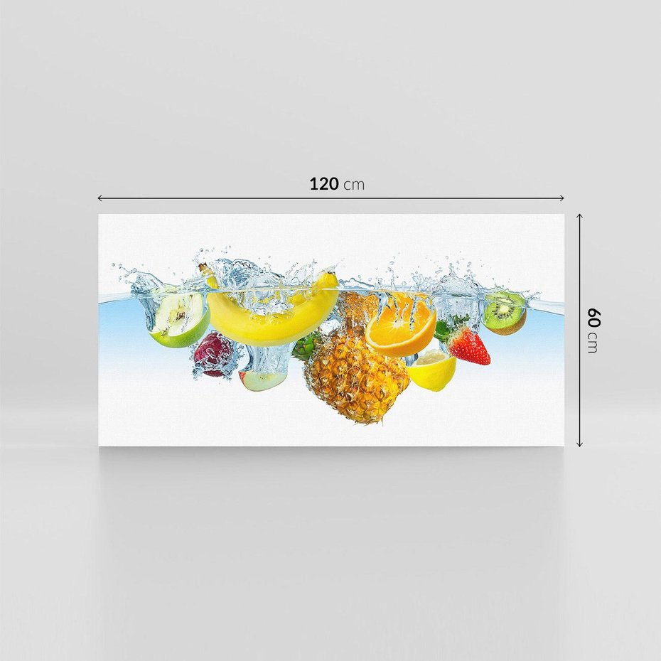 Obraz na płótnie 120x60 - Owoce w tropikalnym klimacie - owoce, woda