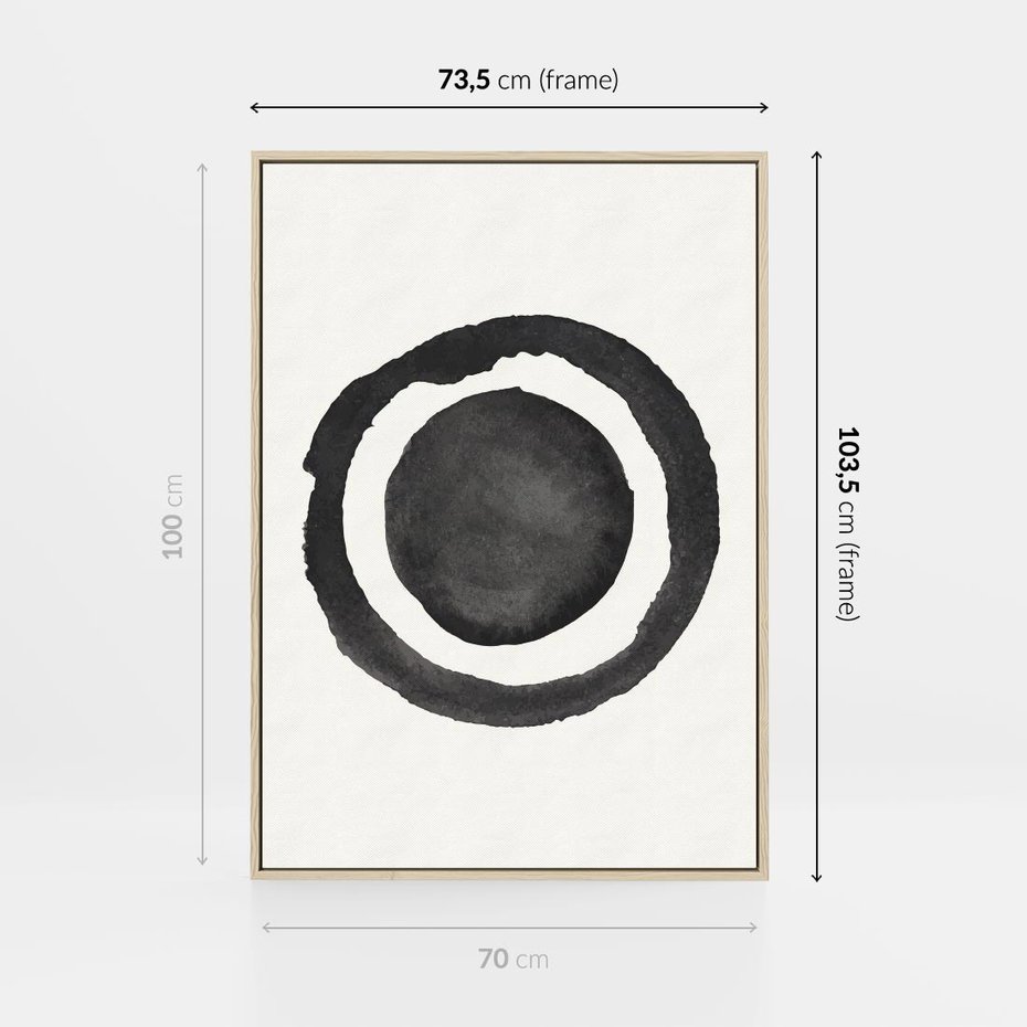 Obraz w ramie 70x100 - Bezgraniczne Widoki - abstrakcyjne plamy okręgi, akwarelowe - rama drewno