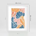 Plakat w ramie 40x50 - Wibracje Kolorowych Wiatrów - kwiaty, pastelowe kolory - rama biała