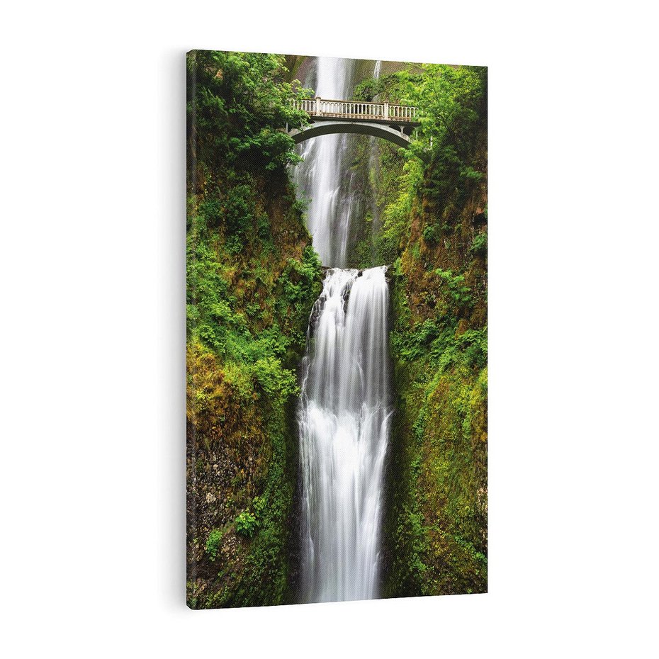 Obraz na płótnie 70x100 - Siła i Urok Natury - wodospad, las