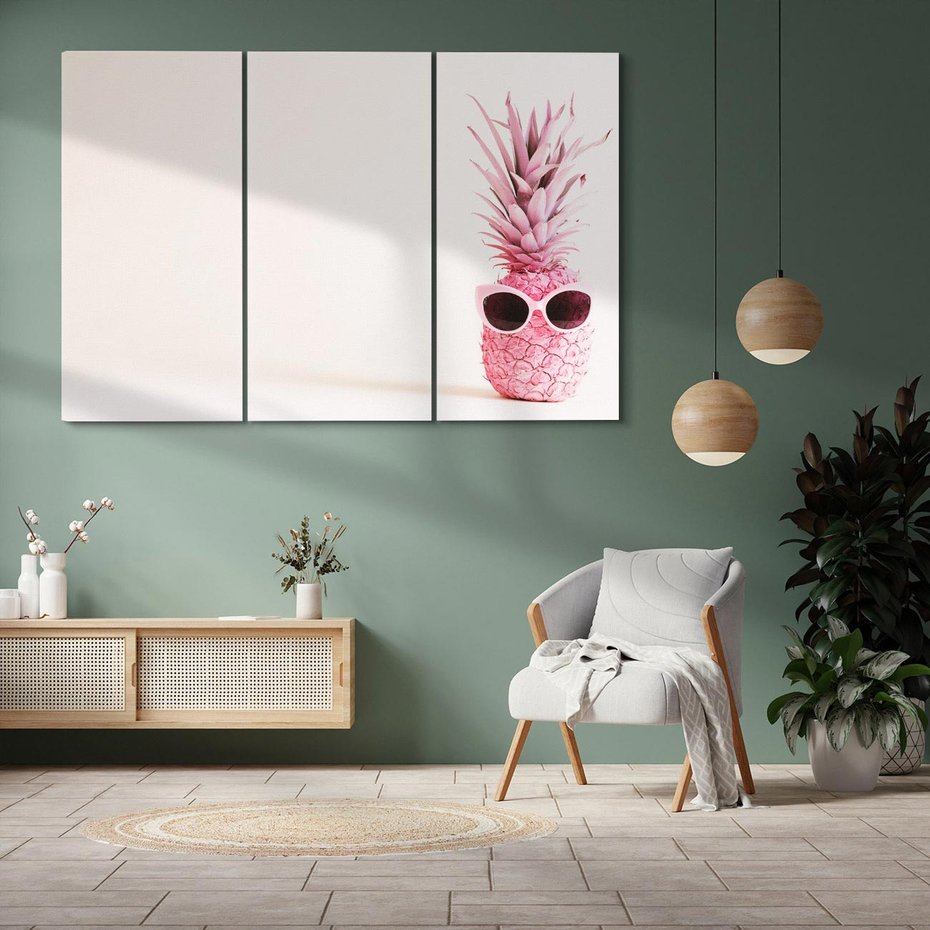 Obraz na płótnie 120x80 - Wakacyjny, ananasowy akcent - ananas, lato