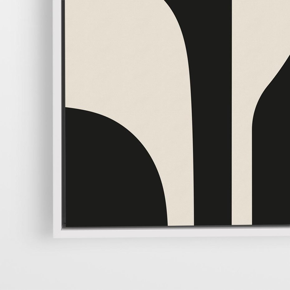 Obraz w ramie 50x50 - Abstrakcyjne Linie - boho plakat, rycina - rama biała