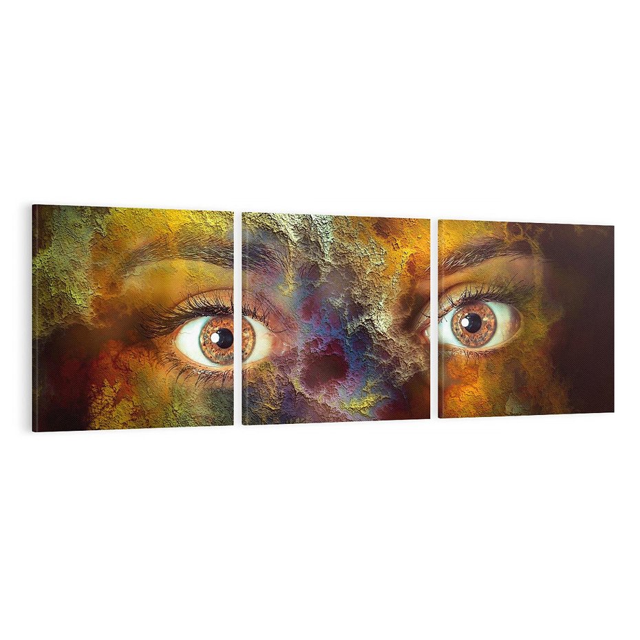 Obraz na płótnie 150x50 - Twarz w abstrakcji - twarz, abstrakcja