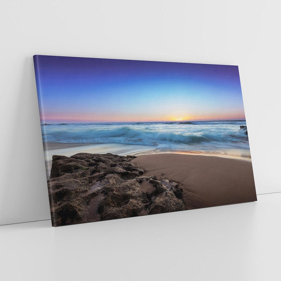 Obraz na płótnie 70x50 - Morze i Plaża - Spokój Oceanicznej Przestrzeni - morze, plaża