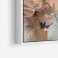 Obraz w ramie 80x80 - Taniec księżycowego pyłu - abstrakcja, tekstury farb - rama biała