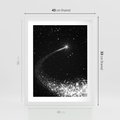 Plakat w ramie 40x50 - Kometa wśród gwiazd - kometa, gwiazdy - rama biała