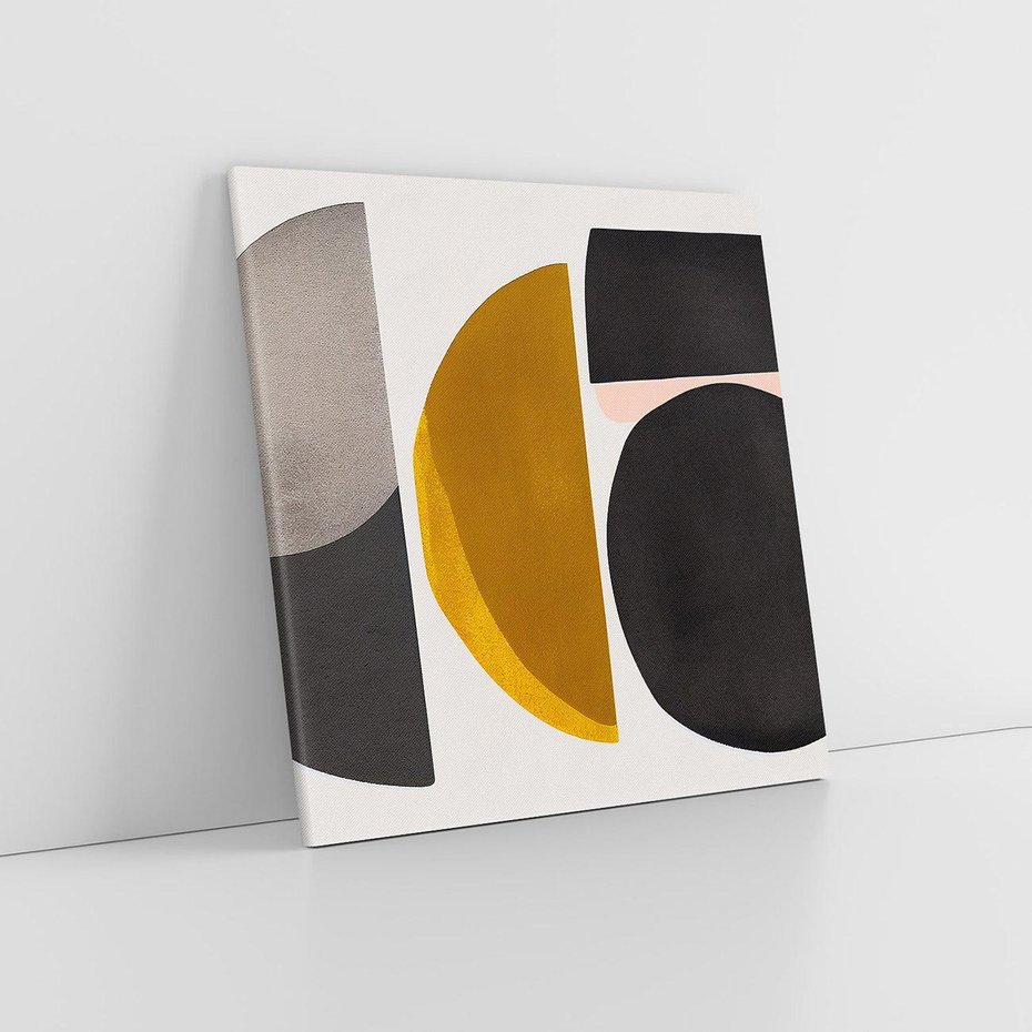 Obraz na płótnie 50x50 - Tajemnice sztuki odkryte - geometryczne półkola, kształty