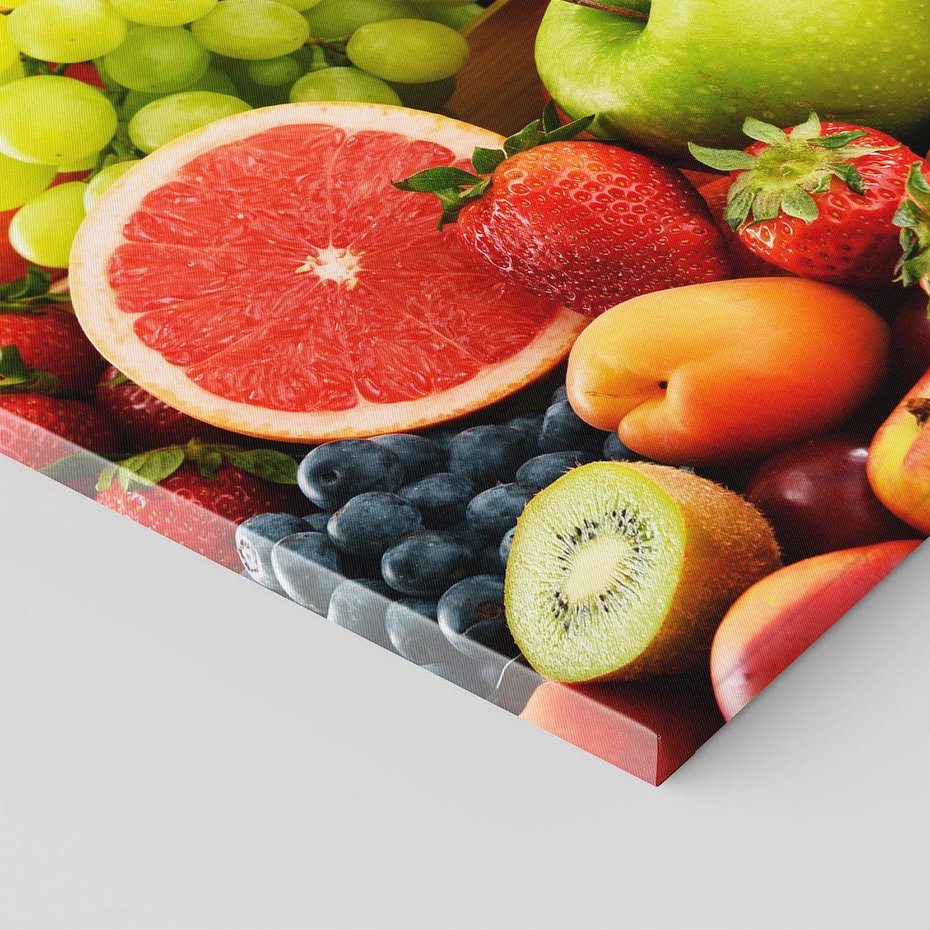 Obraz na płótnie 60x60 - Smakowite owocowe zbiory - owoce, winogrona