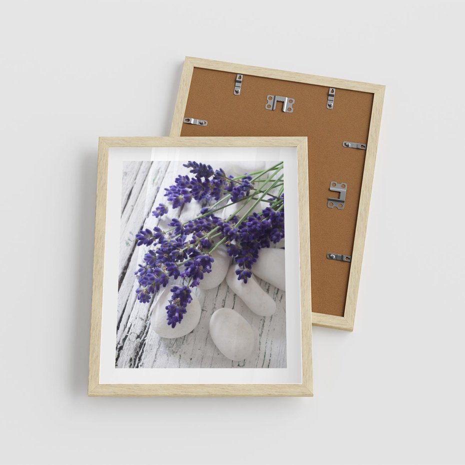 Plakat w ramie 40x50 - relaks z aromatem - lawenda, spa - rama drewno