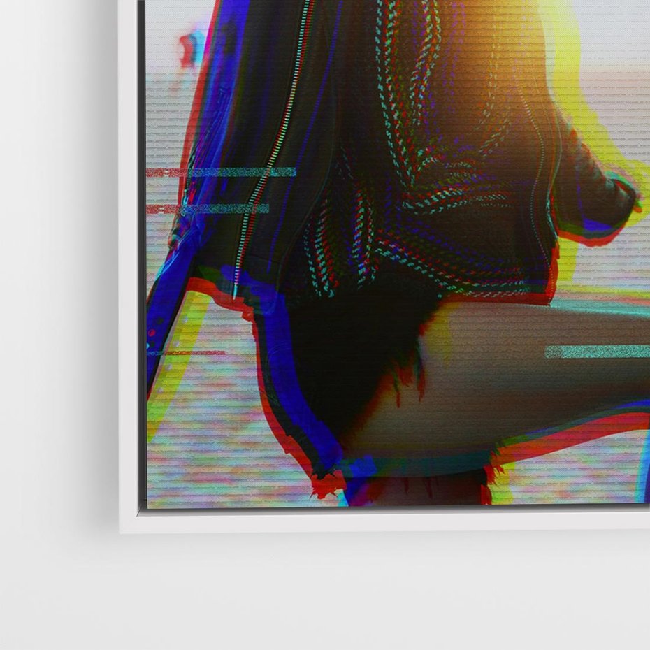 Obraz w ramie 50x50 - Taniec tęsknot - zdjęcie w stylu retro, dodane kolorowe akcenty - rama biała