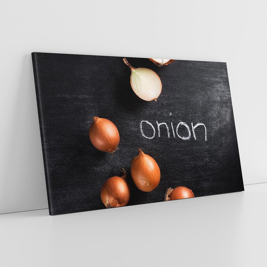 Obraz na płótnie 70x50 - Aromatyczne Inspiracje - cebula, kuchnia