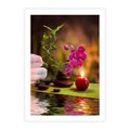 Plakat bez ramy 50x70 - Światło Świecących Kwiatów w Spa - spa, świaca