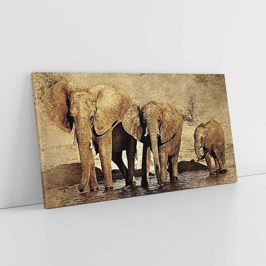 Obraz na płótnie 120x60 - Sztuka abstrakcyjna: Słonie - słonie, sztuka