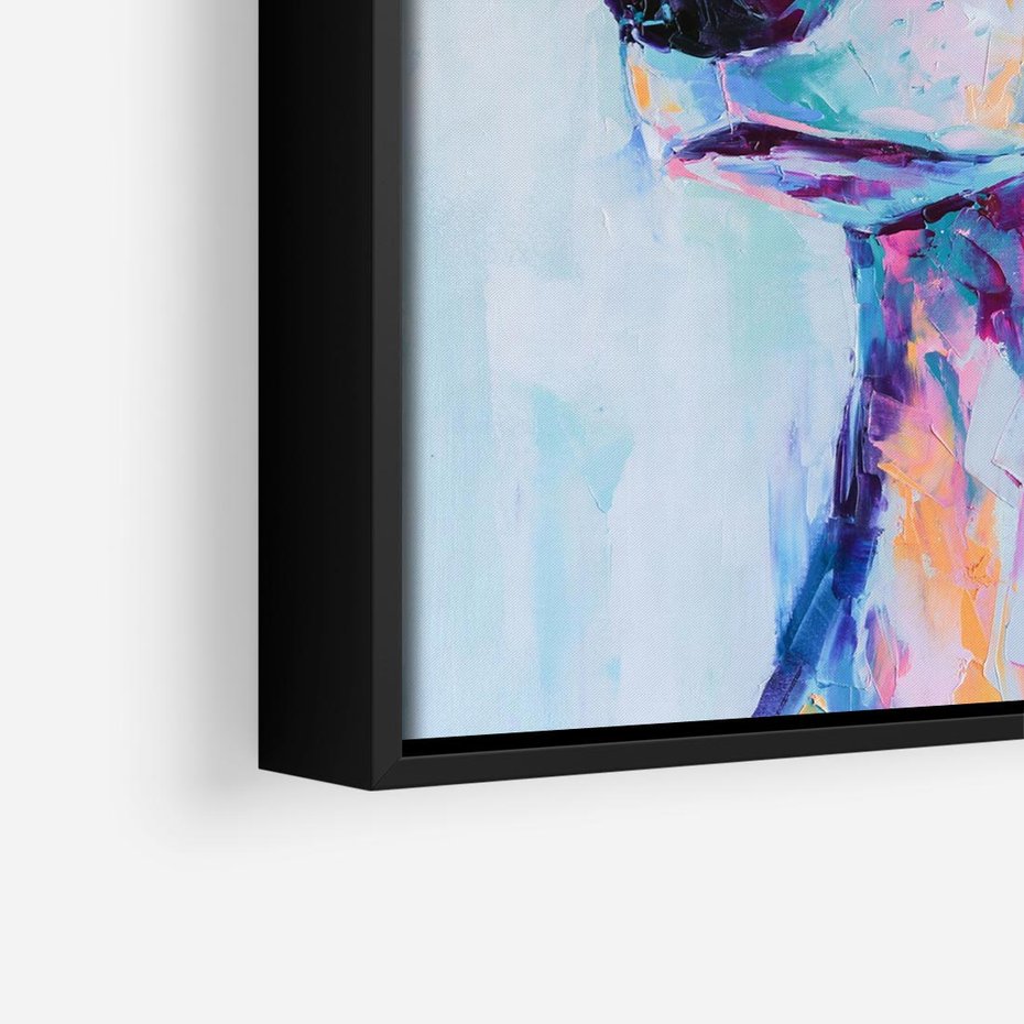 Obraz w ramie 50x50 - Cześć! Jak się Masz? - obraz olejny, zabawna sztuka - rama czarna