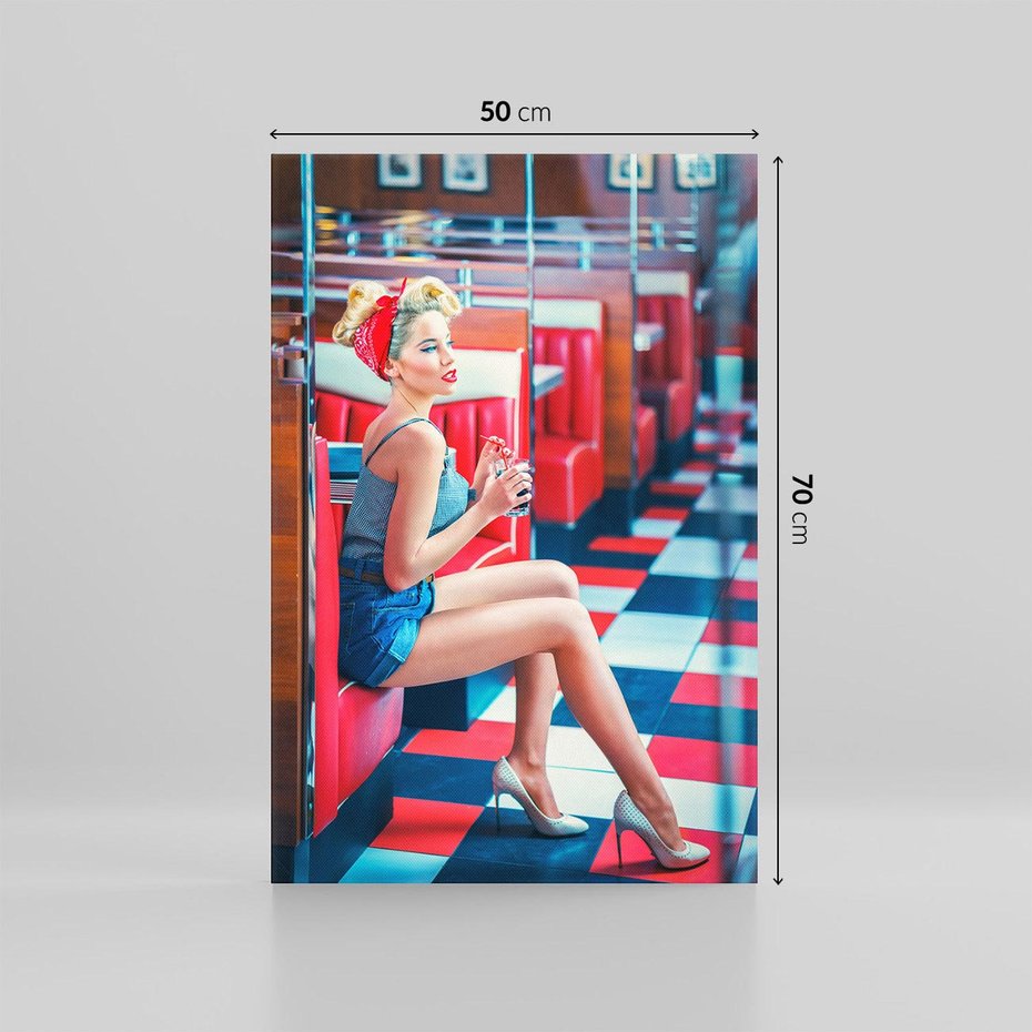 Obraz na płótnie 50x70 - Stylowa Elegancja - retro, pinup