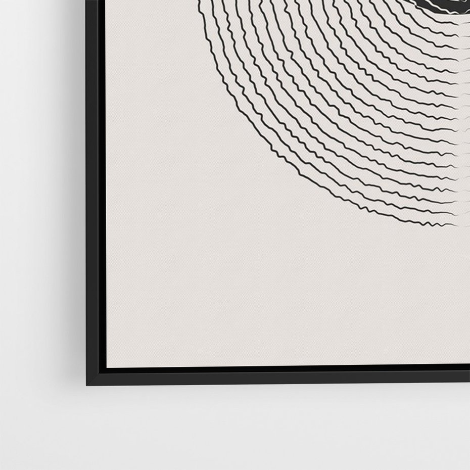 Obraz w ramie 70x100 - Boho Przenikanie Uroku - abstrakcyjna kompozycja, okręgi - rama czarna