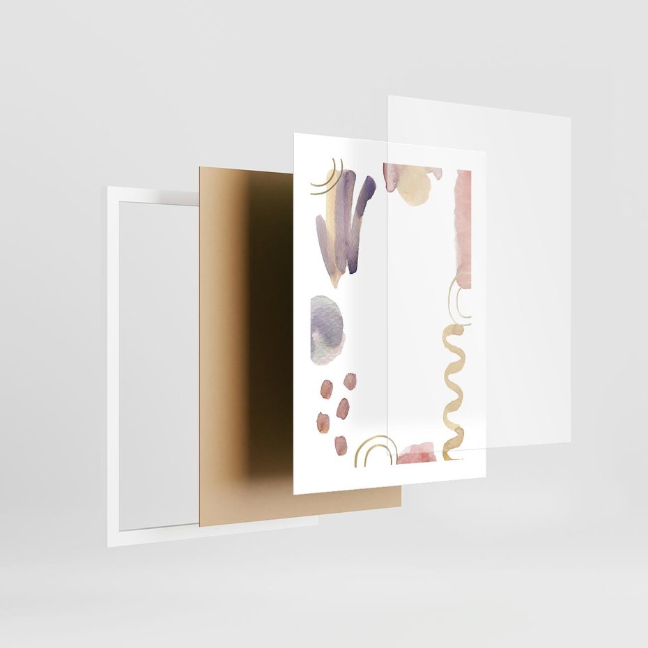 Plakat w ramie 30x40 - Wibracje Pastelowych Odcieni - abstrakcyjny plakat, akwarelowe plamy - rama biała