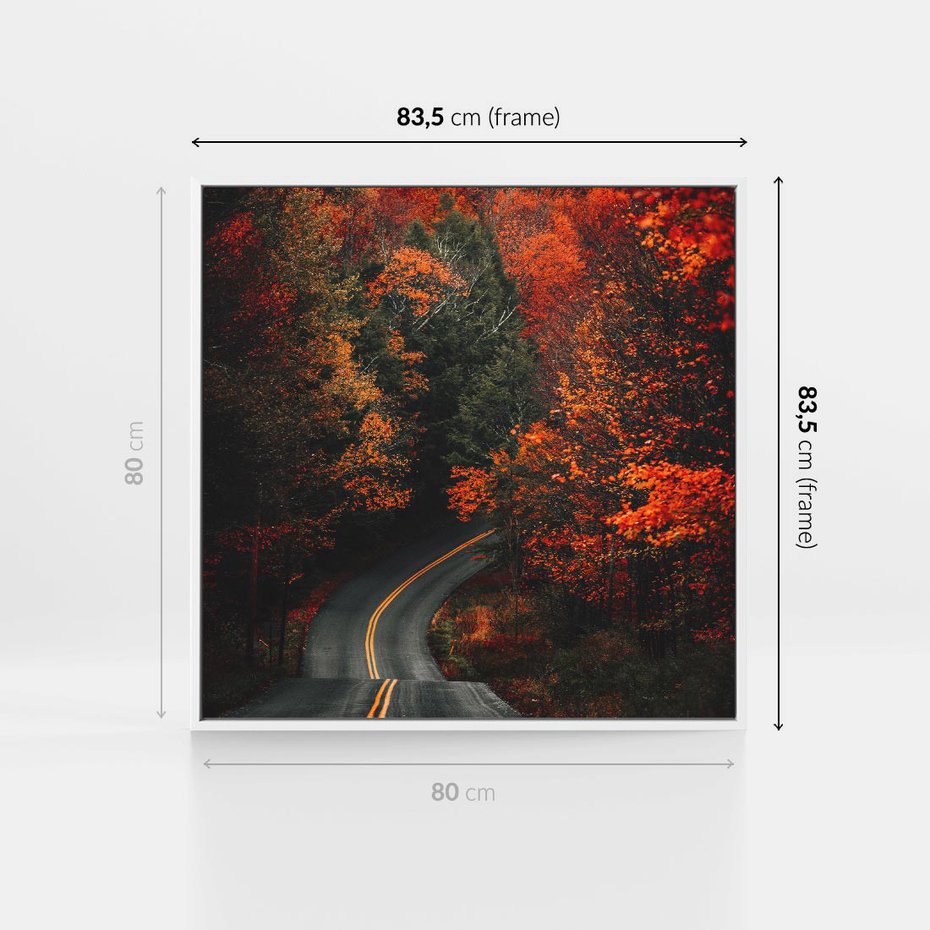 Obraz w ramie 80x80 - Jesienne Podróżowanie - fotografia, jesień - rama biała