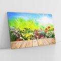 Obraz na płótnie 70x50 - Energiczny ogród - kwiaty, ogród