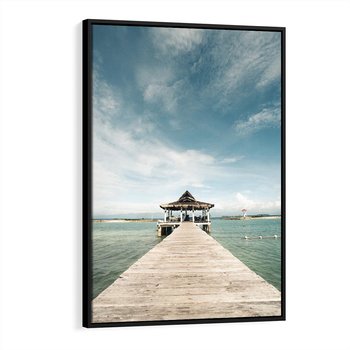 Obraz w ramie 70x100 - Magia Morza i Piękno Plaży - Hawaje, morze - rama czarna