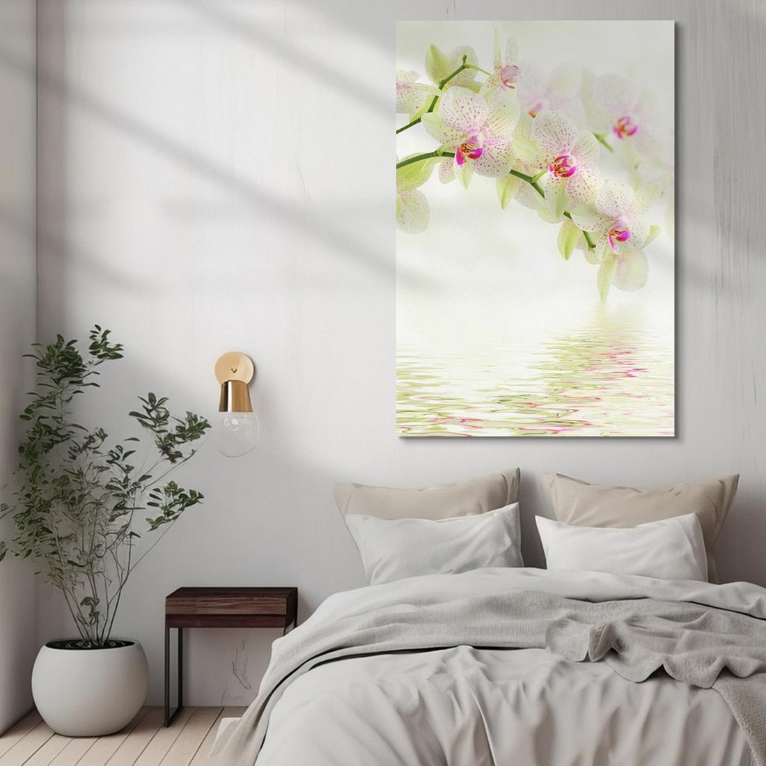 Obraz na płótnie 50x70 - Orchidea w Spa - orchidea, kwiaty