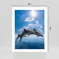 Plakat bez ramy 40x50 - Spotkanie z naturą - morze, delfiny