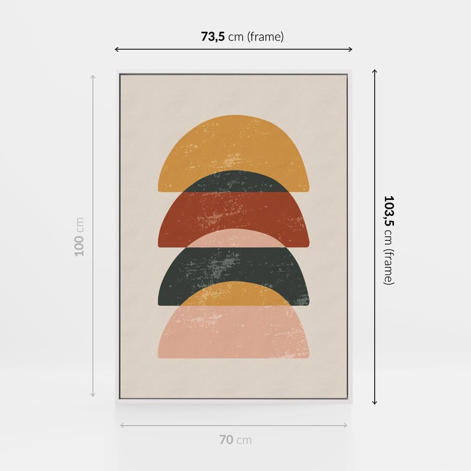 Obraz w ramie 70x100 - Energetyczne Wzory - nowoczesny plakat, abstrakcyjne kształty - rama biała