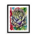 Plakat w ramie 40x50 - Zamknięte w Roślinie - abstrakcja, akwarela - rama czarna