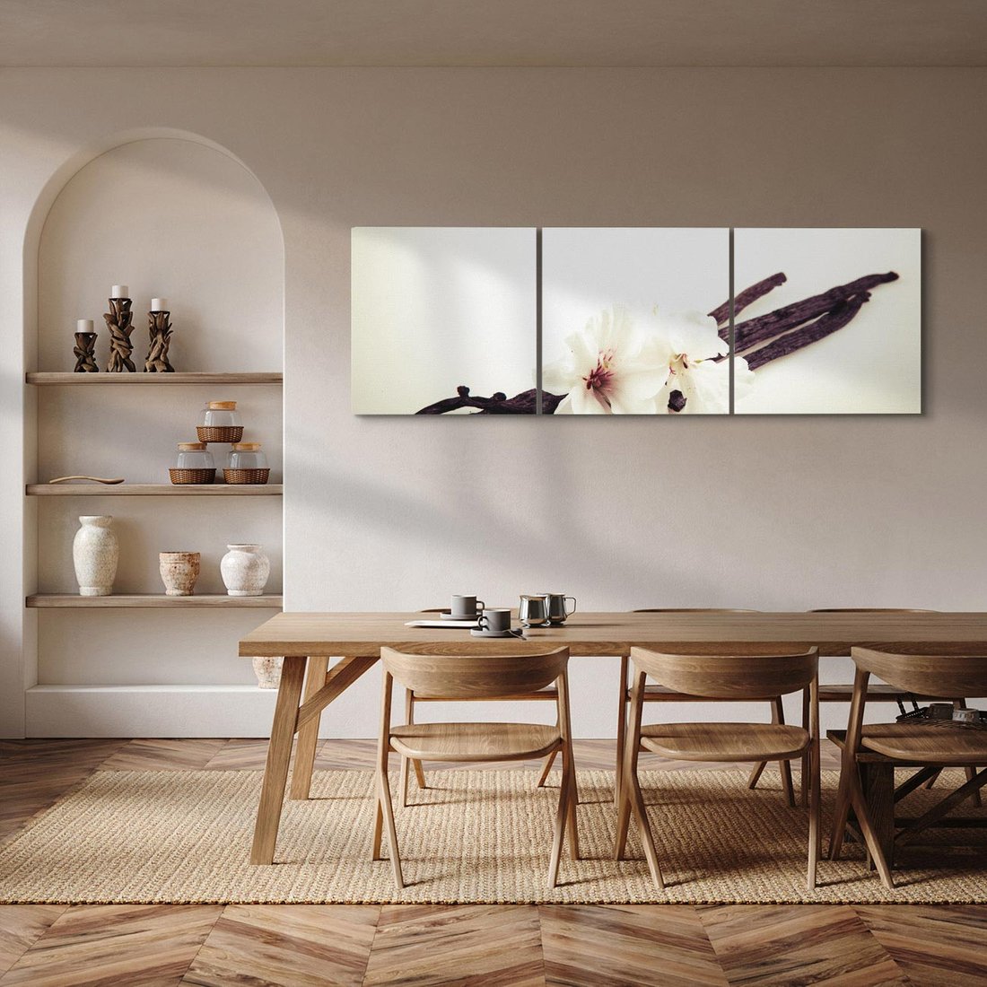 Obraz na płótnie 120x40 - Czuła delikatność wanilii - wanilia, kwiaty