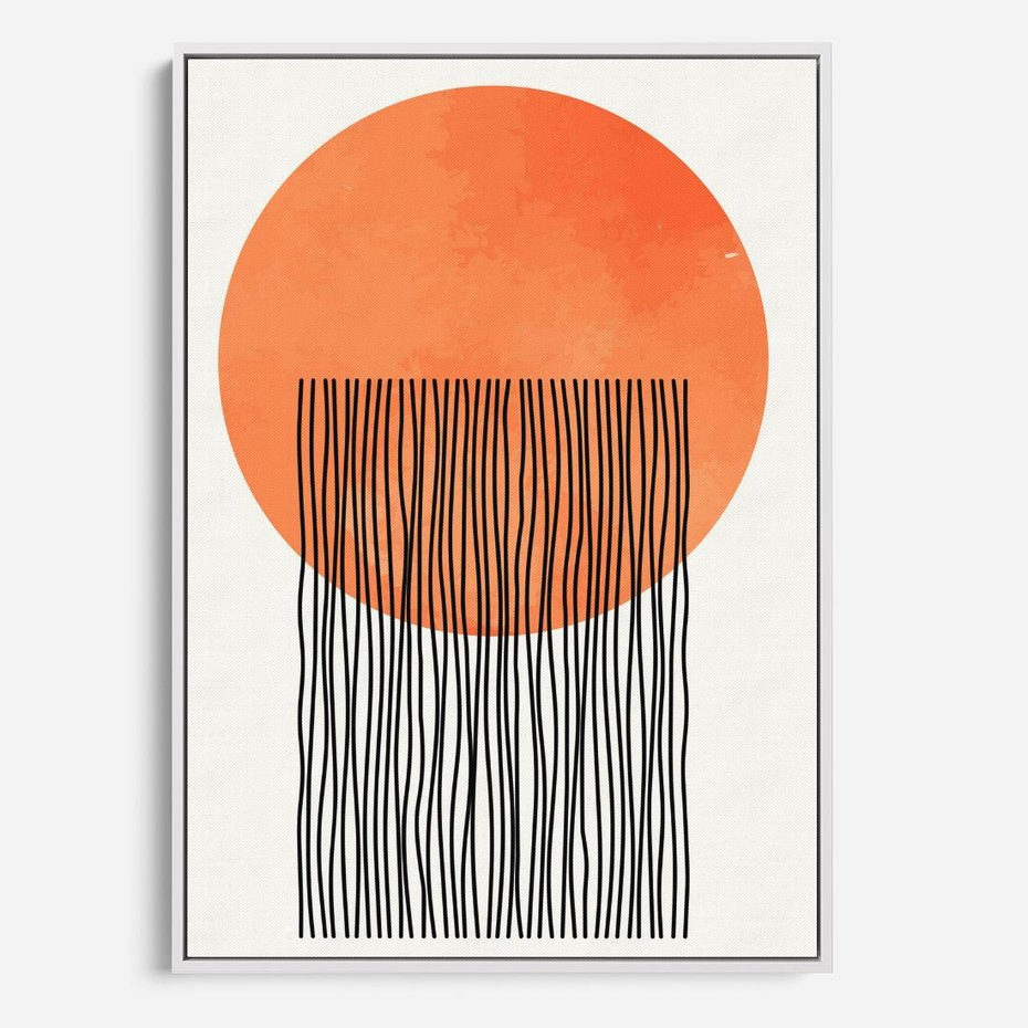 Obraz w ramie 50x70 - Echa Wyobraźni - koło, boho styl - rama biała