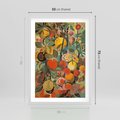 Plakat w ramie 50x70 - Księga Surrealnych Wyobrażeń - abstrakcyjny obraz owoców, jak picasso - rama biała