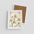 Plakat w ramie 30x40 - Elegancja Natury - magnolia, białe - rama biała