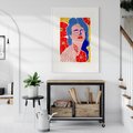 Plakat bez ramy 40x50 - Nowoczesna Twarz - nowoczesna grafika, kolorowa twarz kobiety